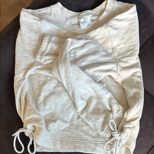 Cream Drawstring Sweatshirt